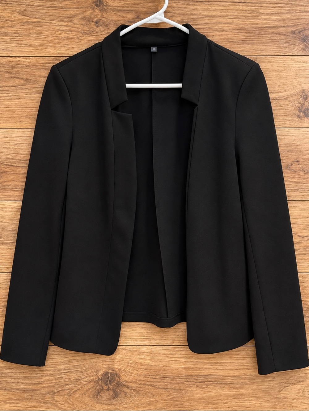 Classic Black Women's Open Front Blazer Jacket